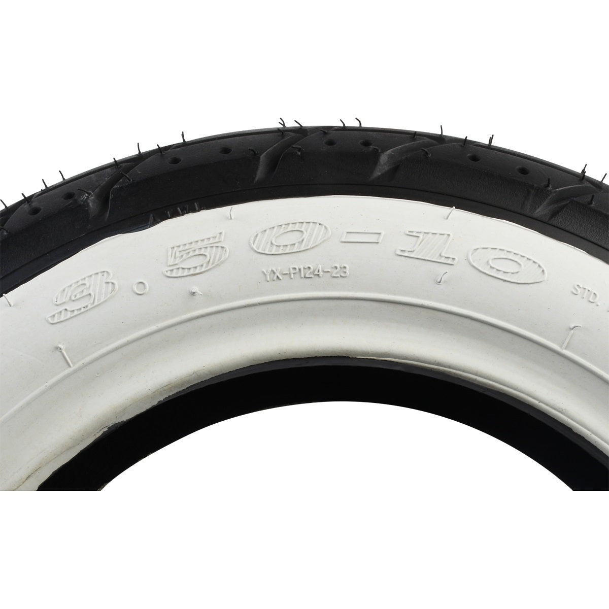 LLANTA CARA BLANCA 3.50 - 10 CON ISOTIPO - FERRETERÍA WITZI