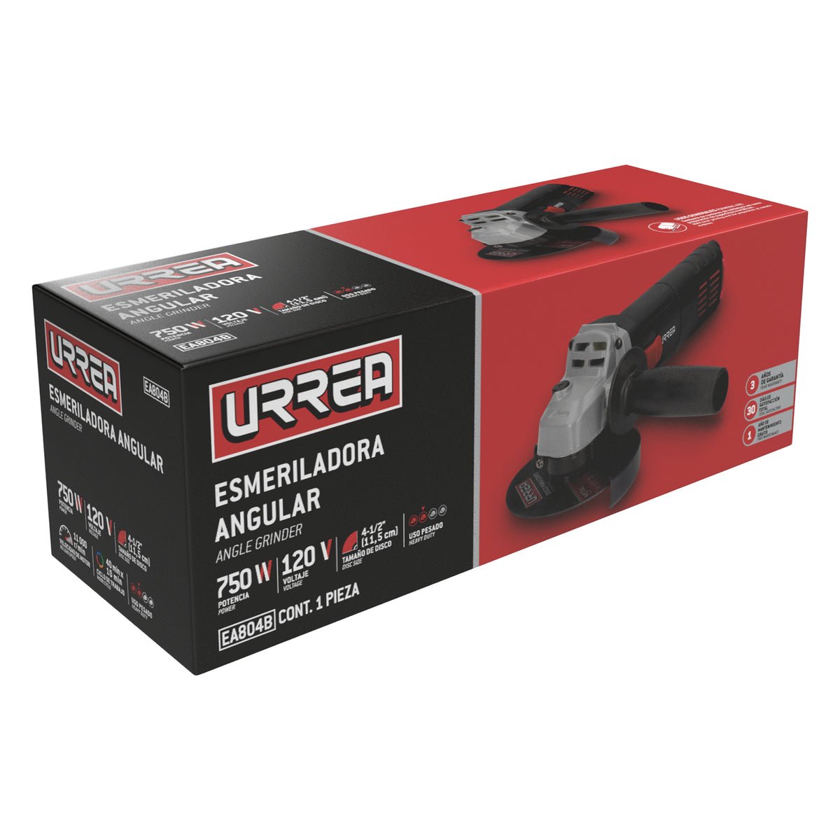 Mini esmeriladora angular 4-1/2" 750 W 120 V Urrea - FERRETERÍA WITZI