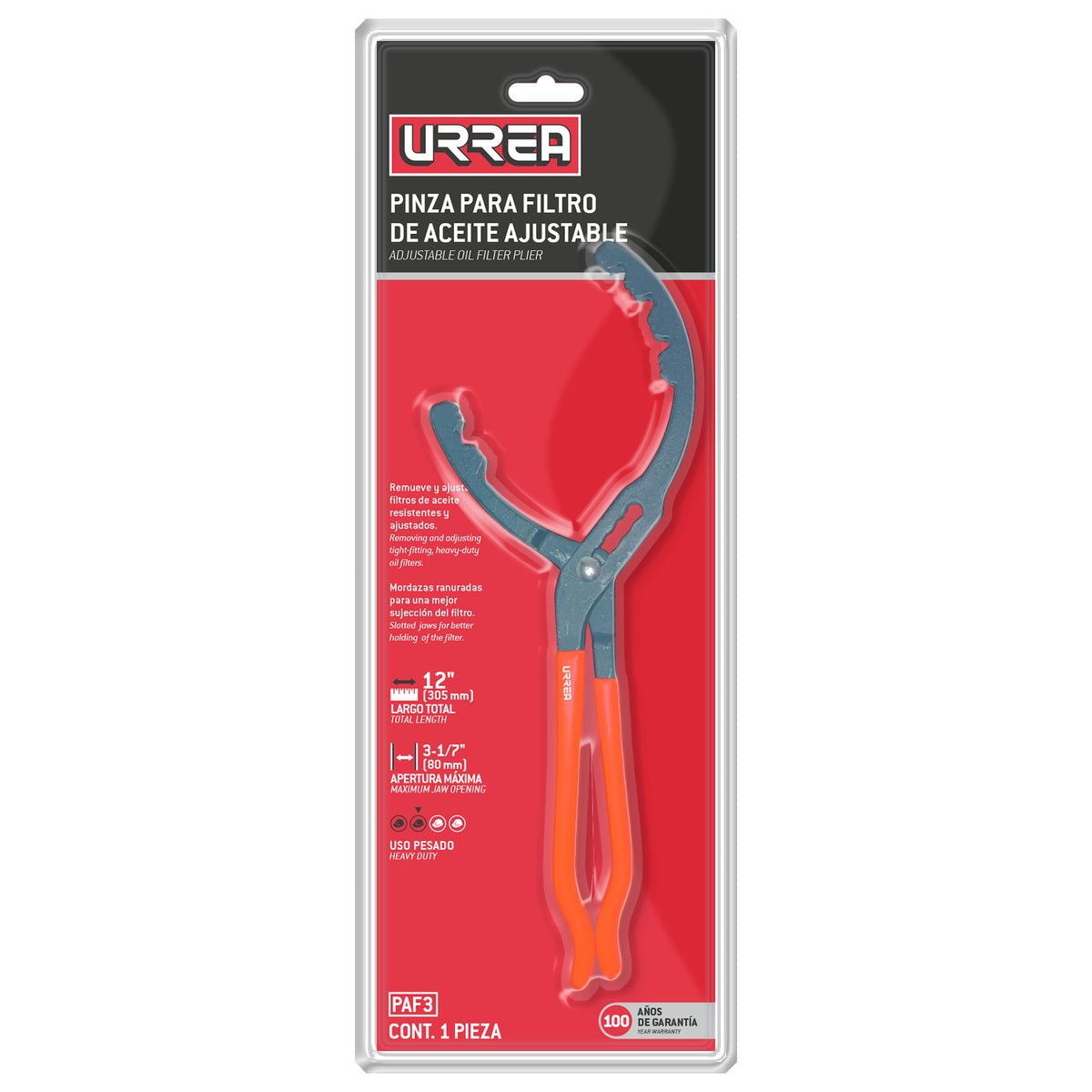 Pinza ajustable para filtros de aceite 2-23/64" Urrea - FERRETERÍA WITZI