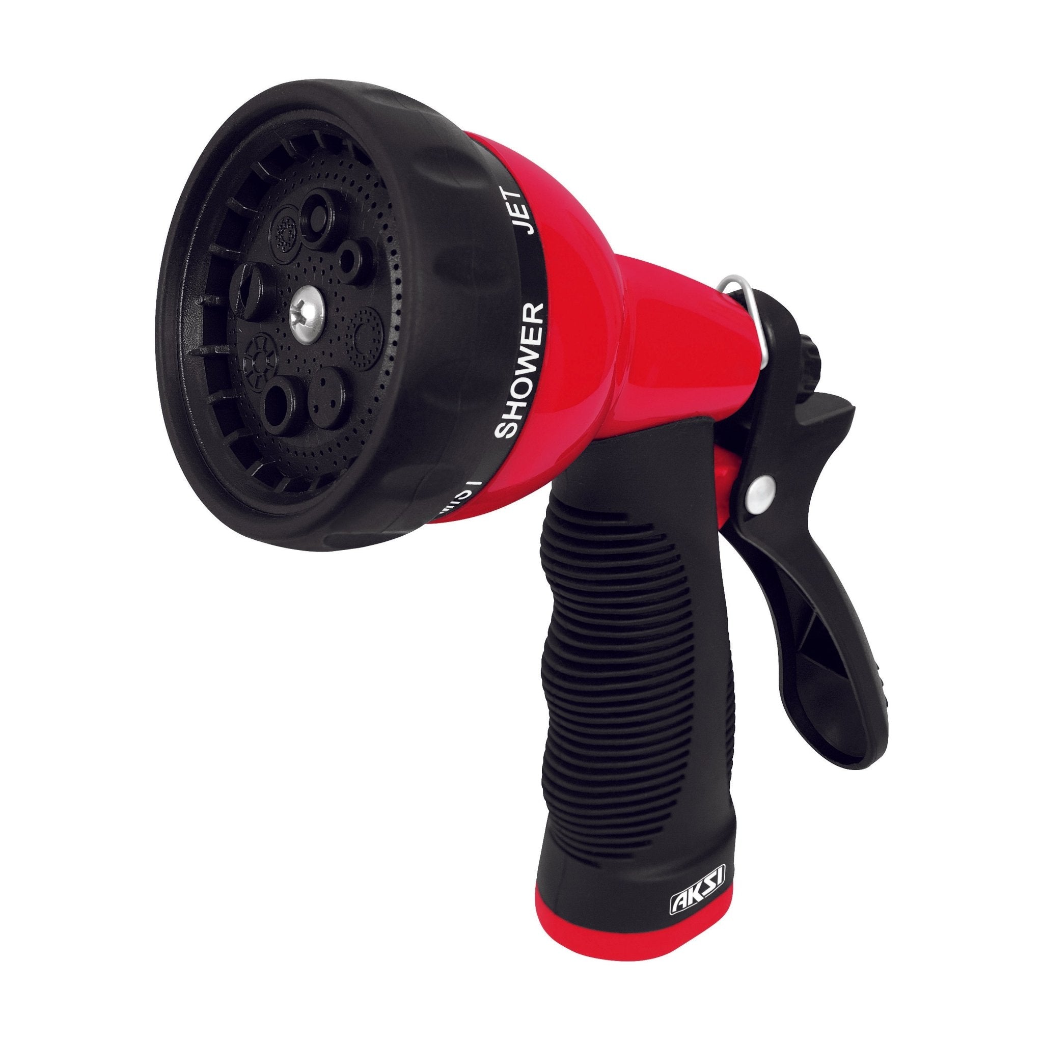 Pistola plastica de riego 8 funciones Aksi - FERRETERÍA WITZI