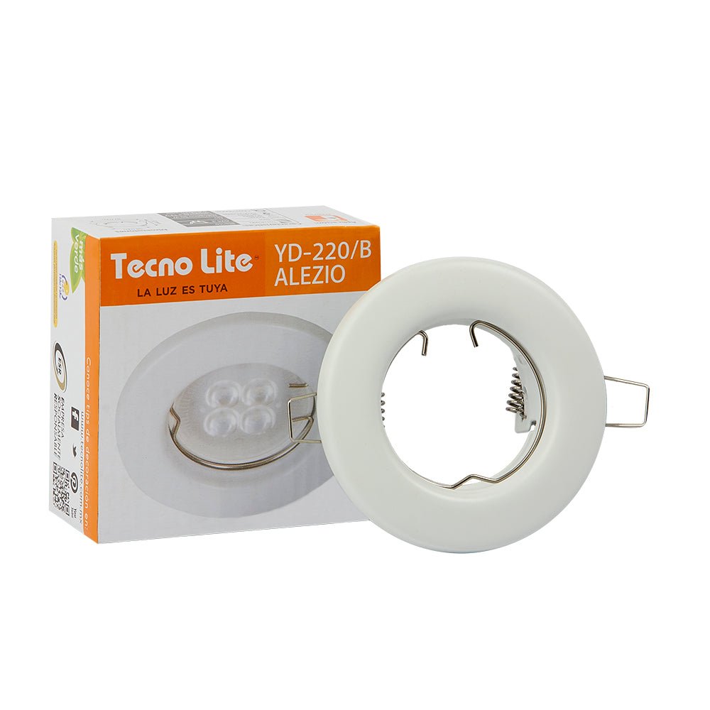 Porta-lámpara Downlight Empotrable Compacto, Potencia Máx. 6 W, Base GX5.3, Foco MR16 no incluido - FERRETERÍA WITZI