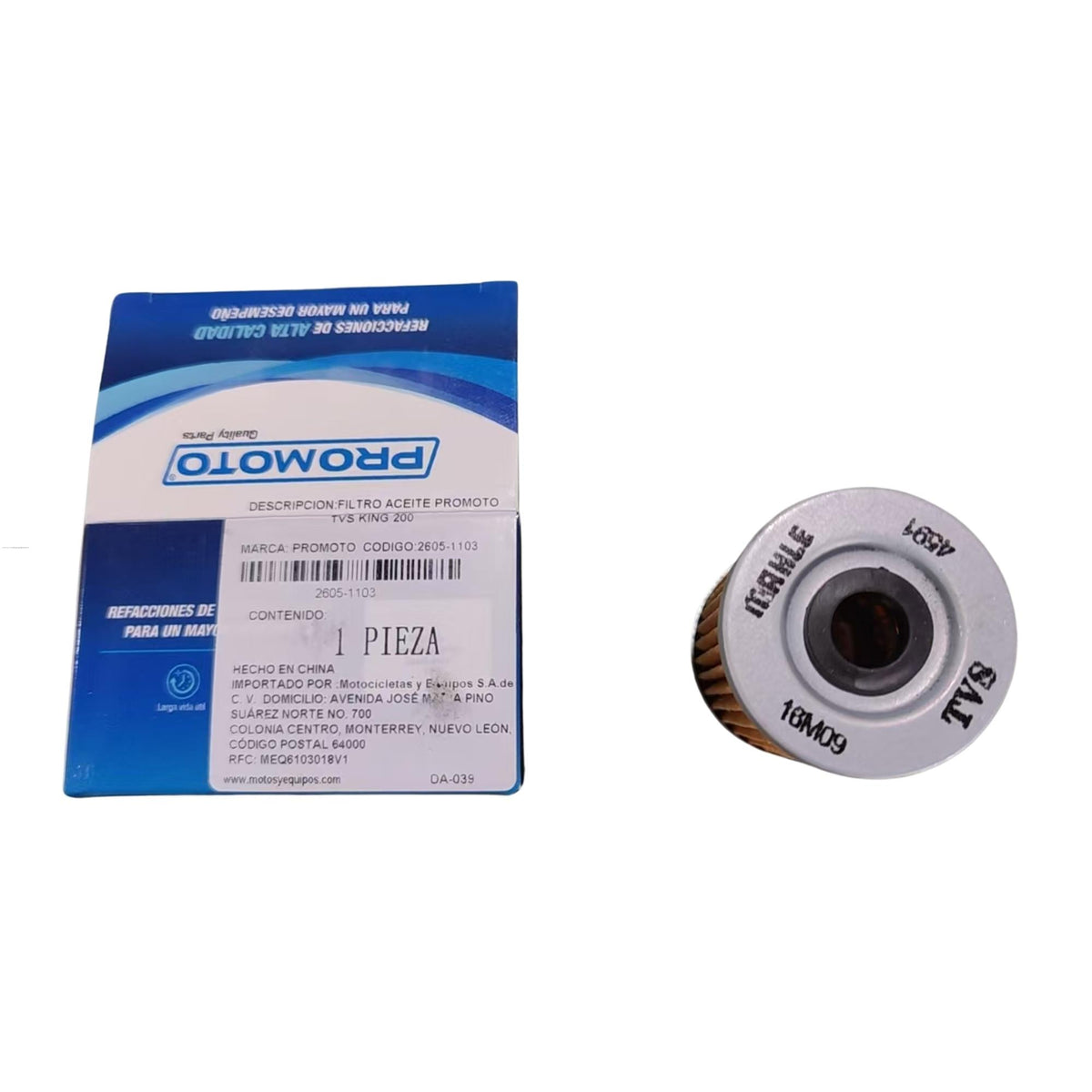 Filtro de aceite para TVS King 200 Promoto 2605-1103