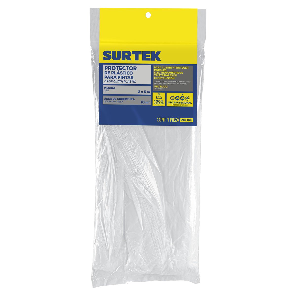 Protector de plástico para pintar 2 x 5 m Surtek - FERRETERÍA WITZI