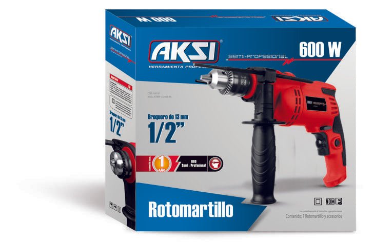 Rotomartillo 600W de 1/2" - SEMI PRO Aksi - FERRETERÍA WITZI