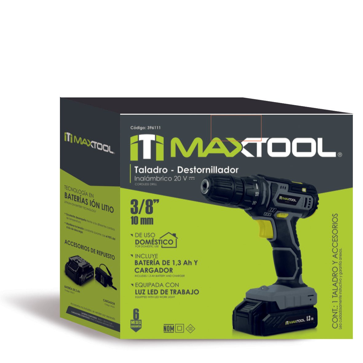Taladro inalámbrico de 3/8" / 20V - 1.3 Ah MX Maxtool - FERRETERÍA WITZI