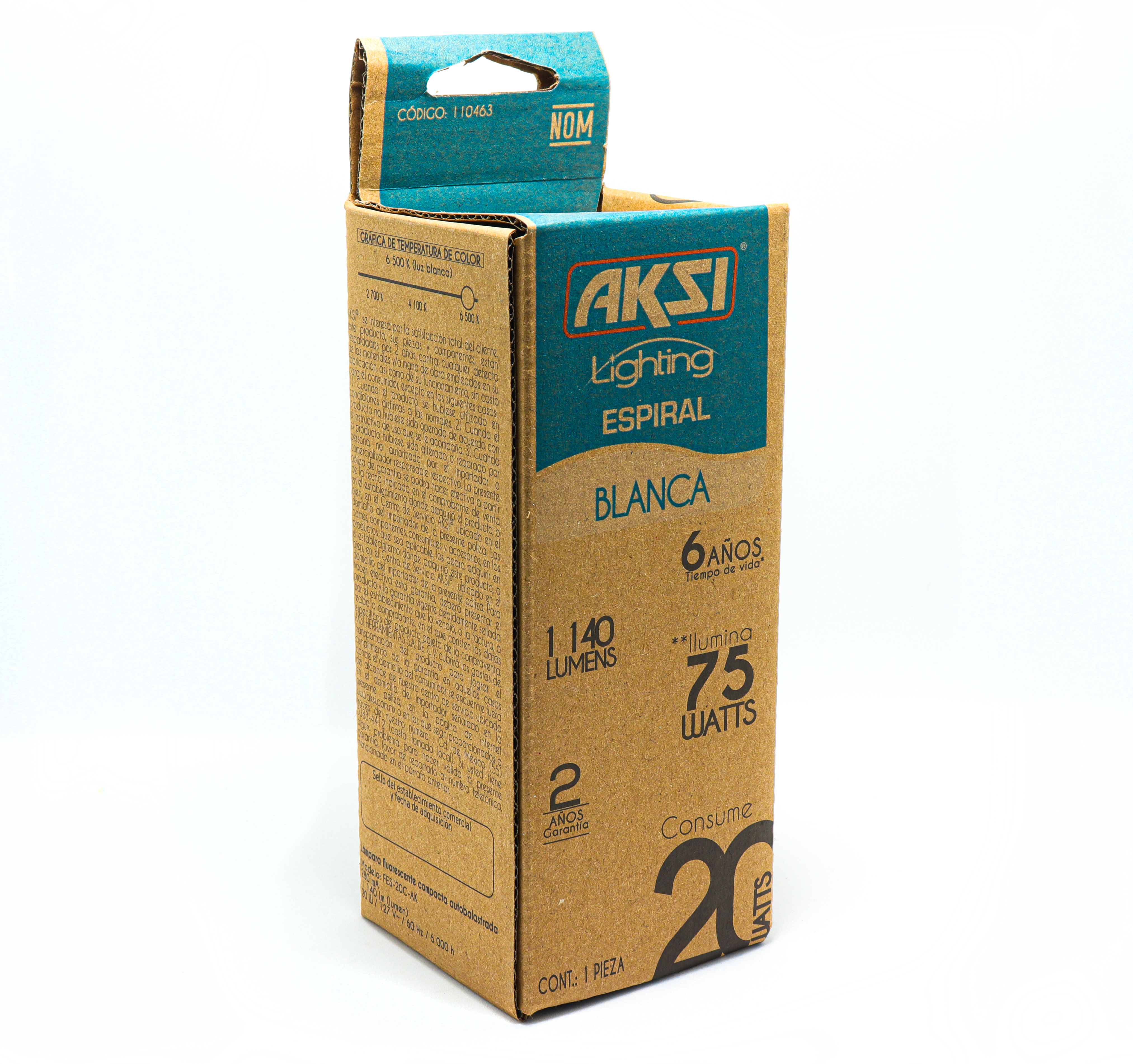 Lámpara Ahorradora Espiral, Ecoline, 20w-75w. AKSI