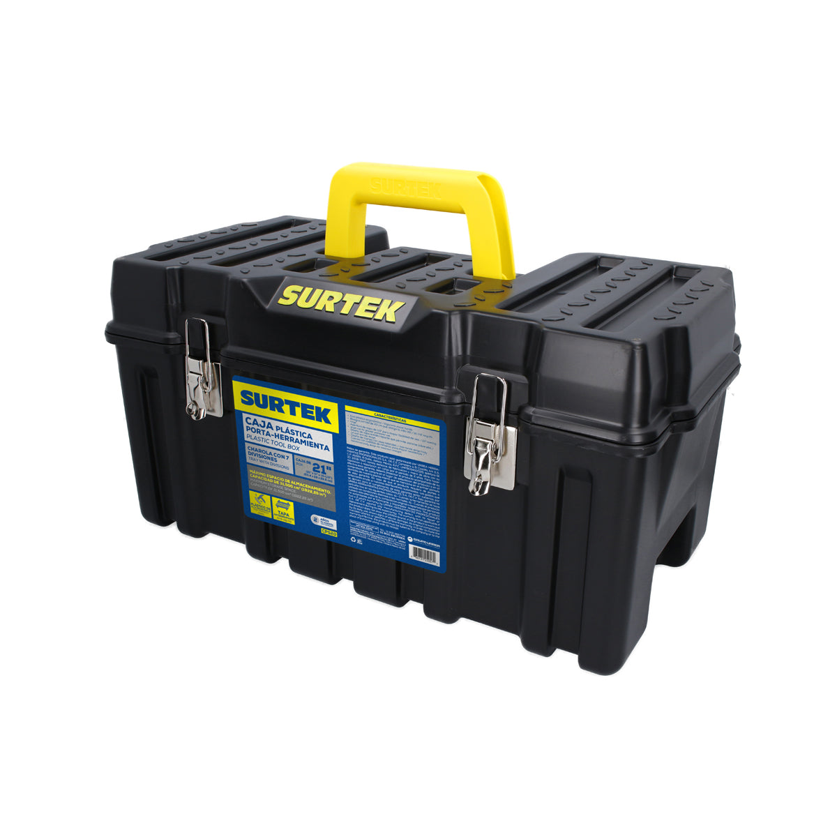 Caja Portaherramientas Plástica 21" Con Broches Metálicos Surtek