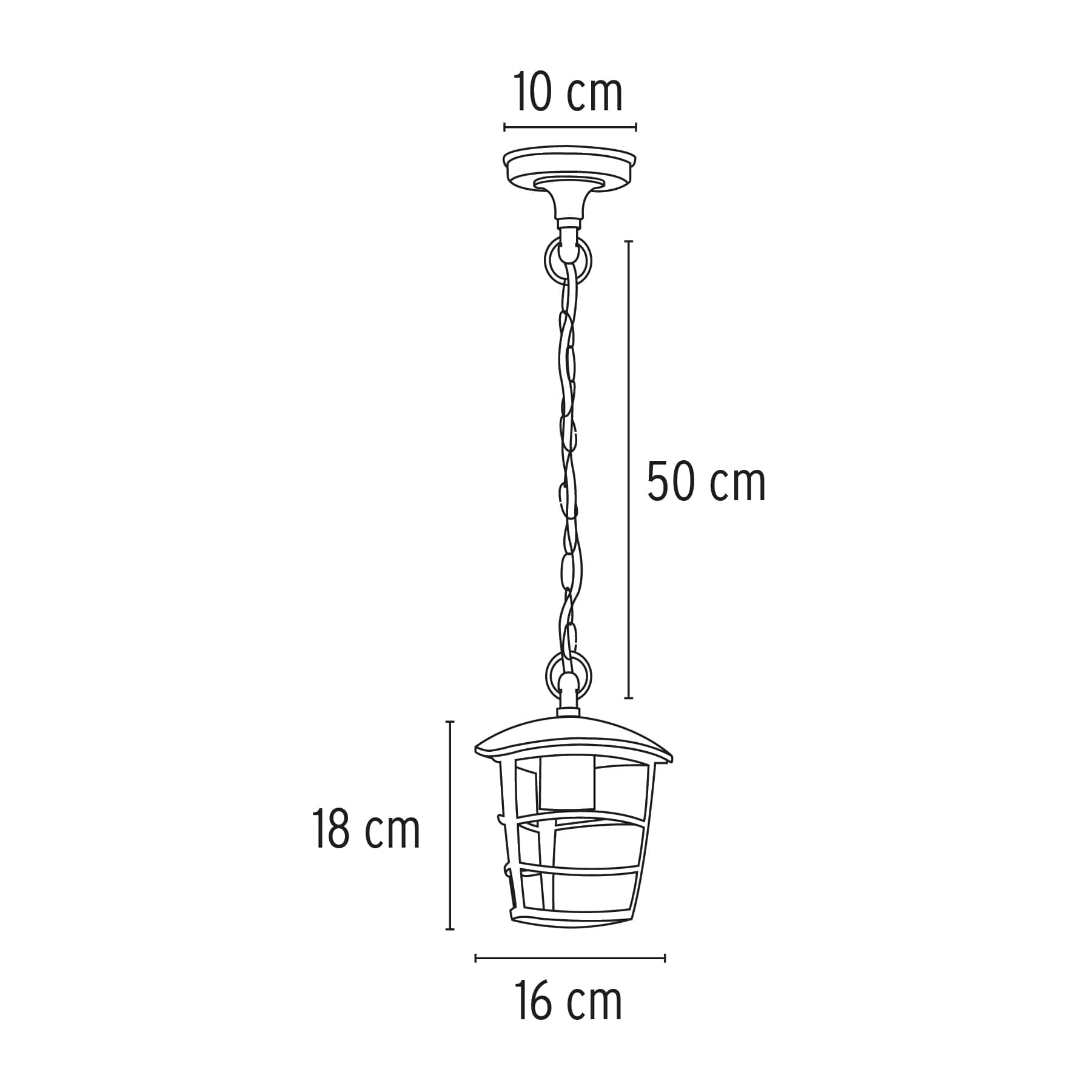 Arbotante farol colgante, diseño moderno, lámpara no incluida, Volteck - FERRETERÍA WITZI
