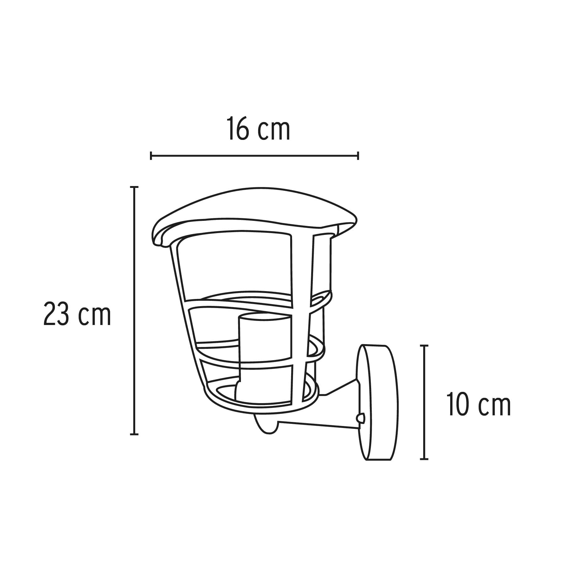 Arbotante farol soportado, moderno, lámpara no incluida, Volteck - FERRETERÍA WITZI