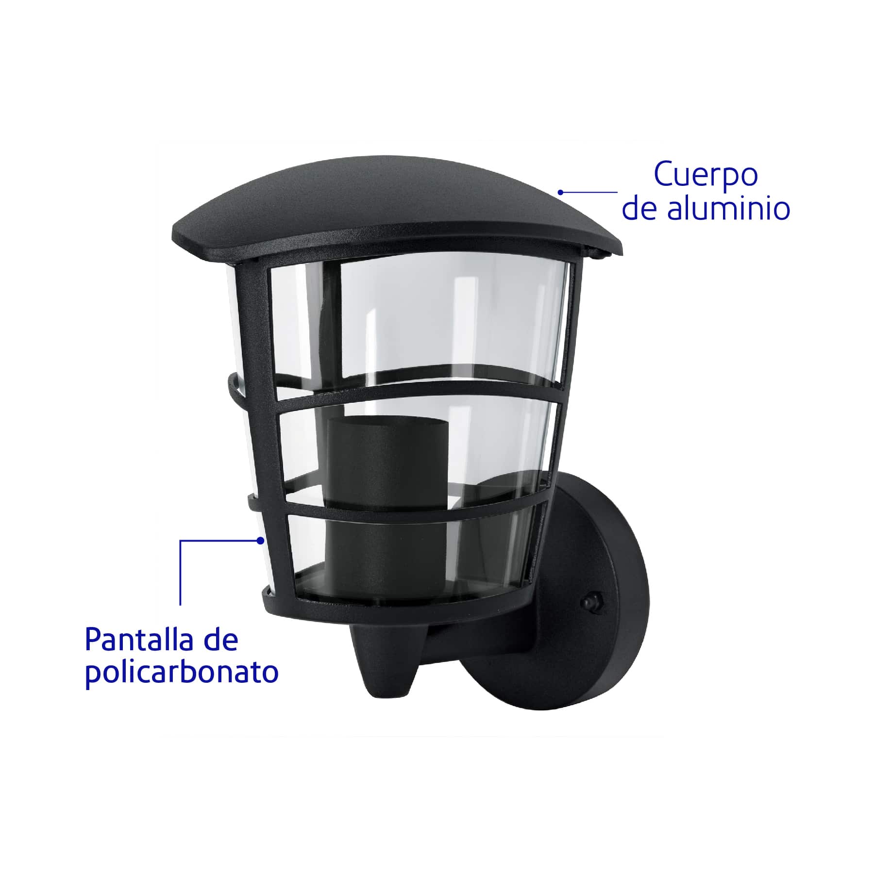 Arbotante farol soportado, moderno, lámpara no incluida, Volteck - FERRETERÍA WITZI