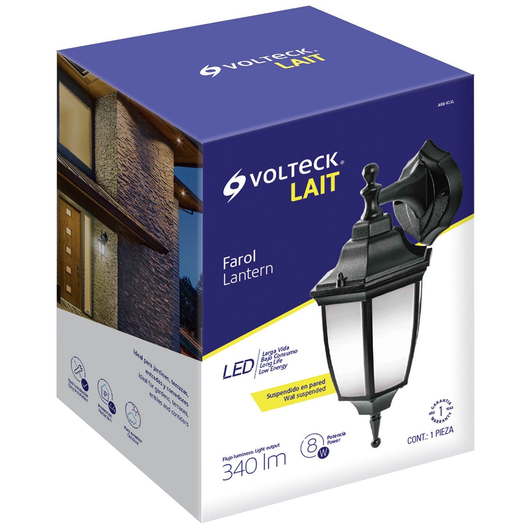 Arbotante farol suspendido de LED, 340 Lm, Volteck - FERRETERÍA WITZI