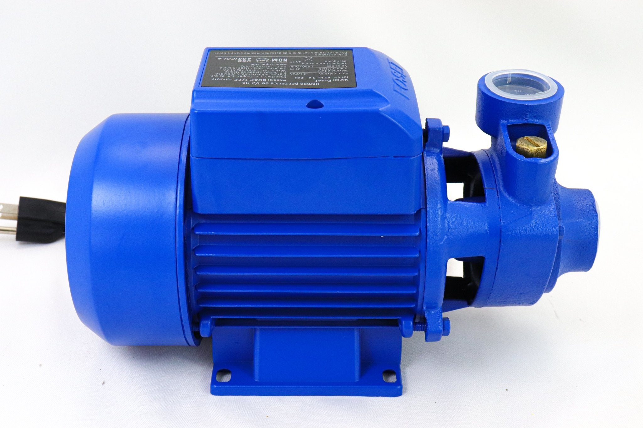 Bomba Eléctrica Periférica Para Agua De 1/2 HP, Foset