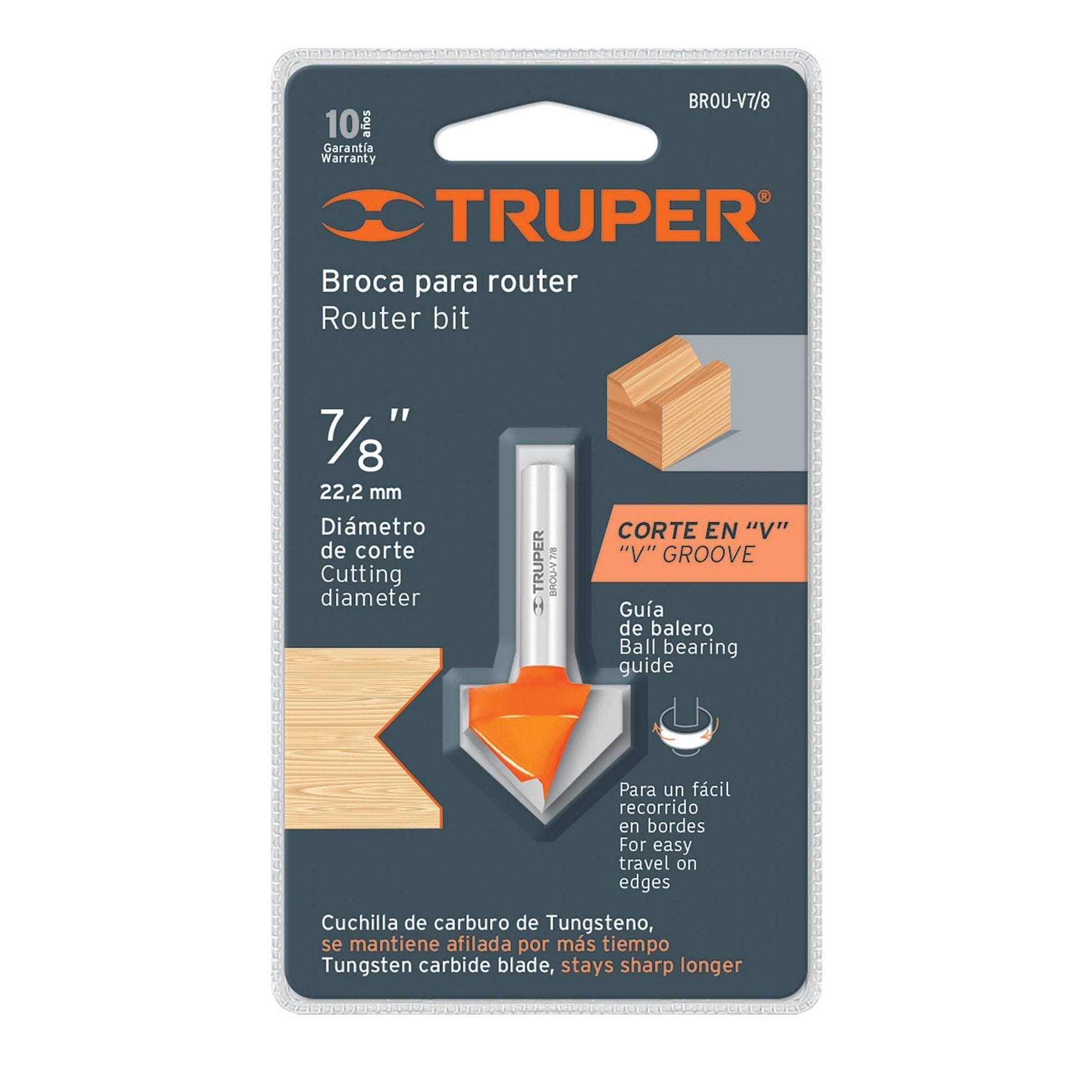 Broca Para Router, Corte En "V"