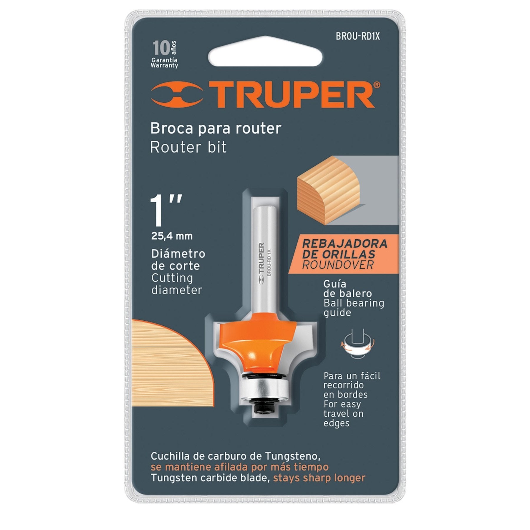 Broca Para Router, Redondeado, Con Balero