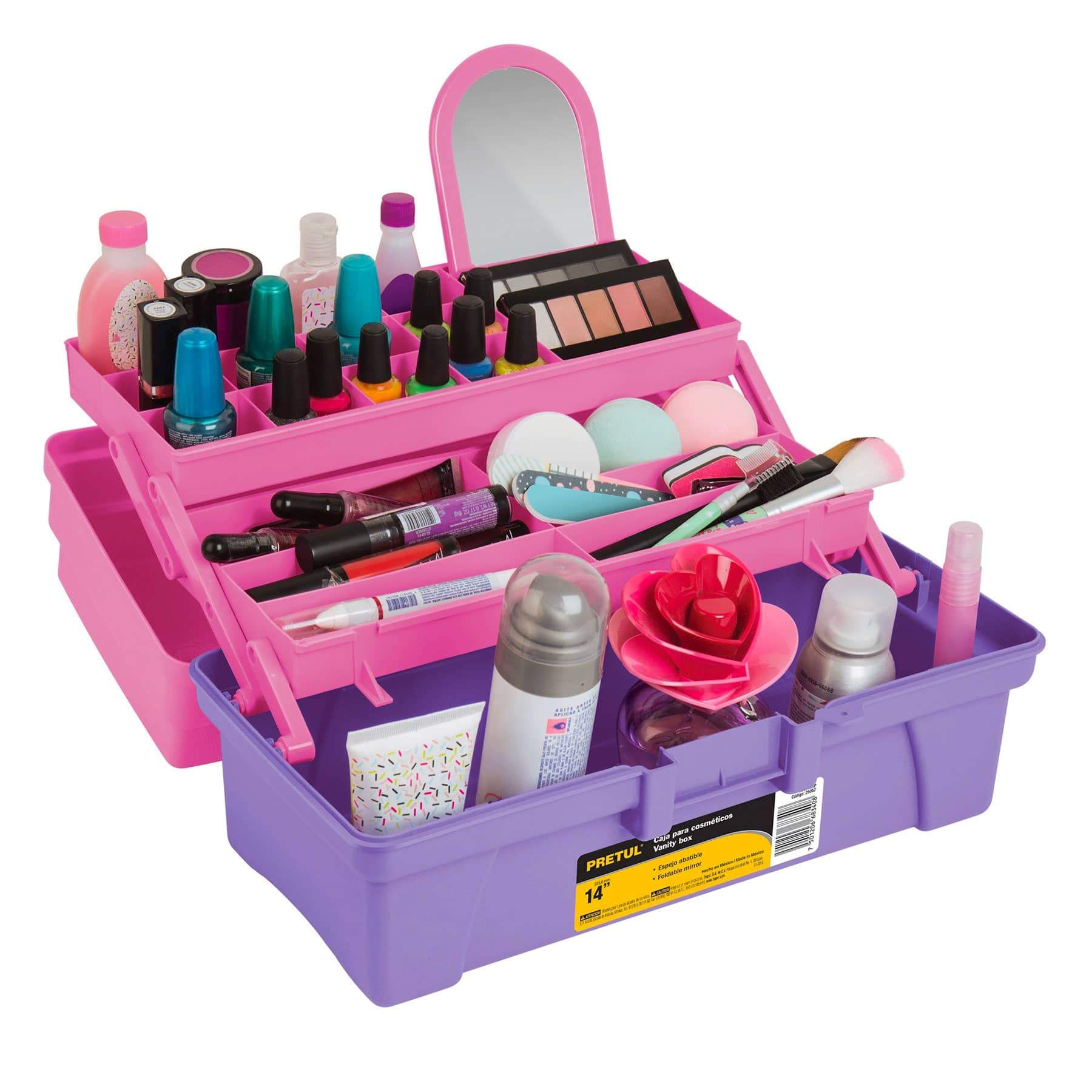 Caja Cosmetiquera 14" Rosa/Morado, Pretul