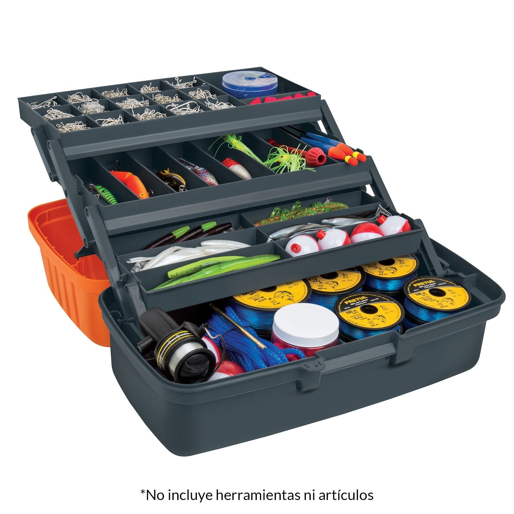 Caja De Herramientas Con 3 Niveles 16x8x8in Truper