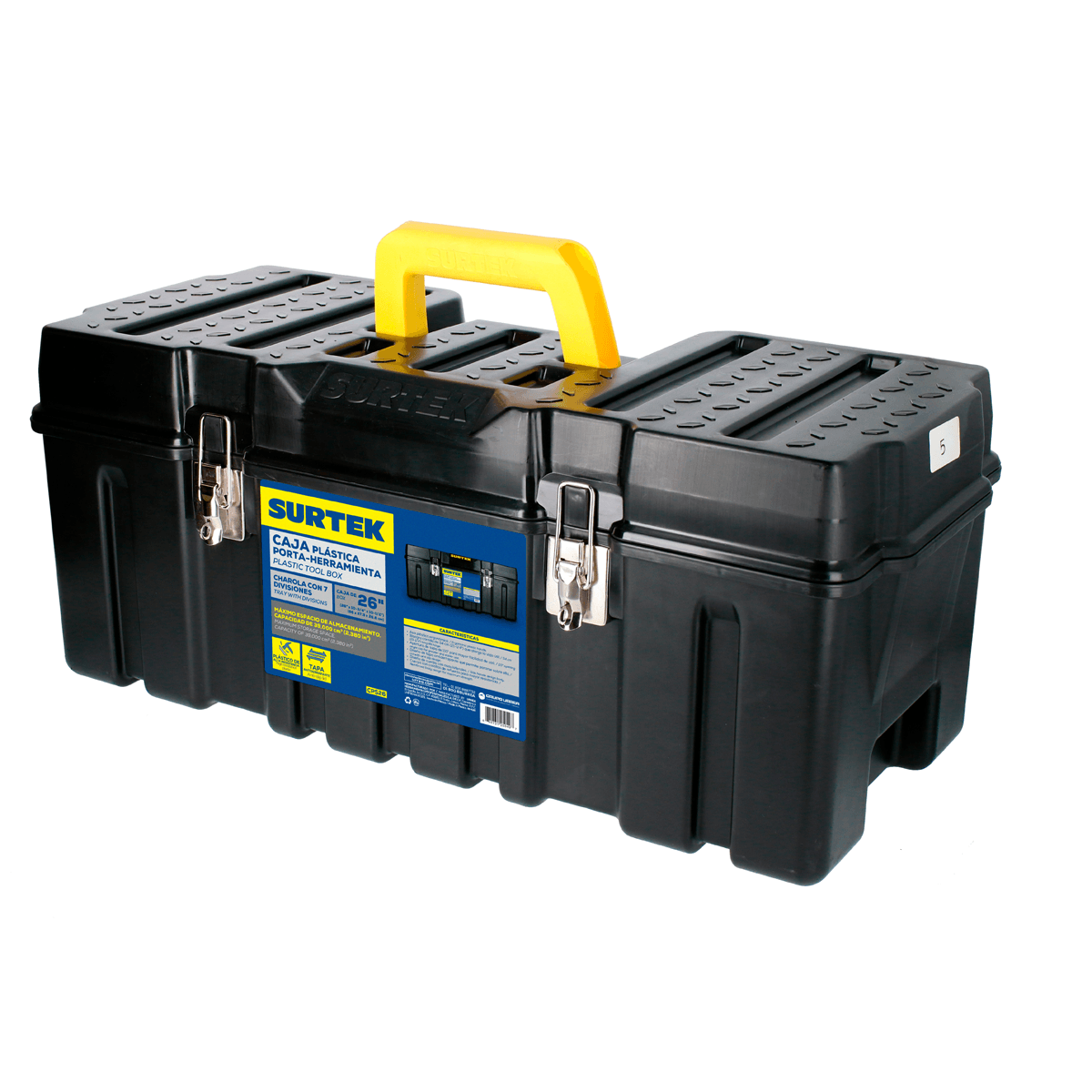 Caja Plástica 26" Con Broches Metálicos, Surtek - FERRETERÍA WITZI