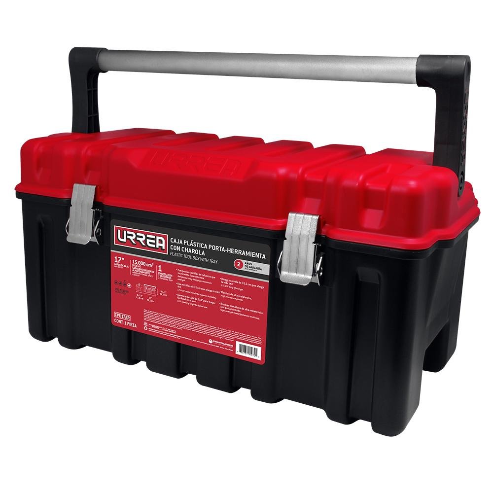 Caja Plástica 26" Con Charola Y Tapa Urrea. - FERRETERÍA WITZI