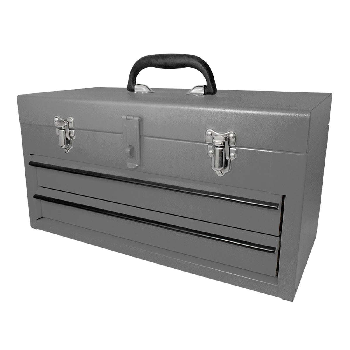 Caja portaherramientas metálica color gris con 2 gavetas 18" x 9" x 11" Surtek - FERRETERÍA WITZI