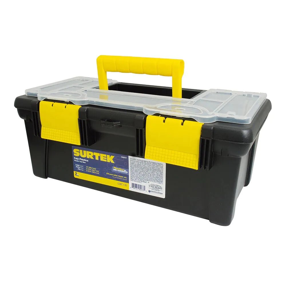 Caja portaherramientas plástica broche plásticos surtek - FERRETERÍA WITZI