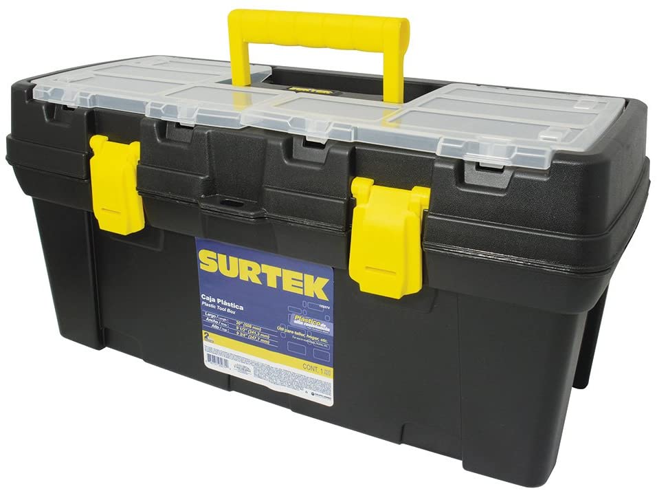 Caja portaherramientas plástica broche plásticos surtek - FERRETERÍA WITZI