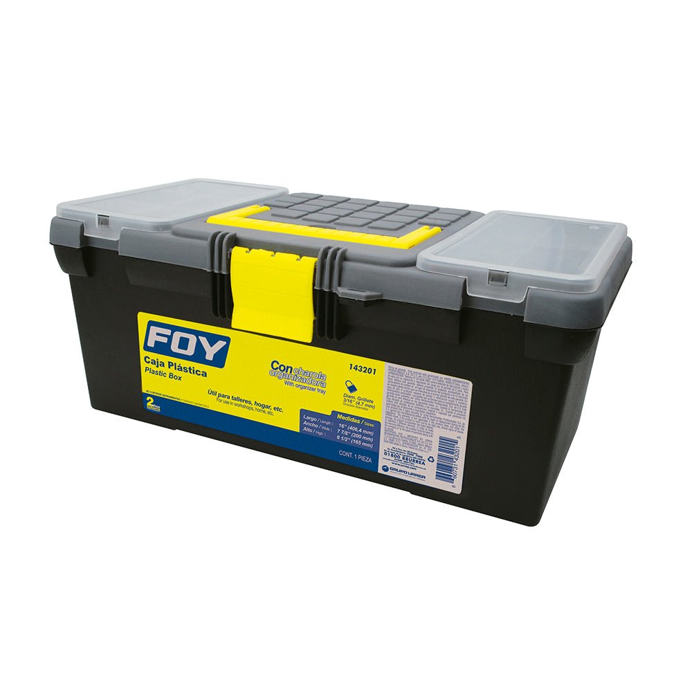 Caja portaherramientas plástica con organizadora foy - FERRETERÍA WITZI