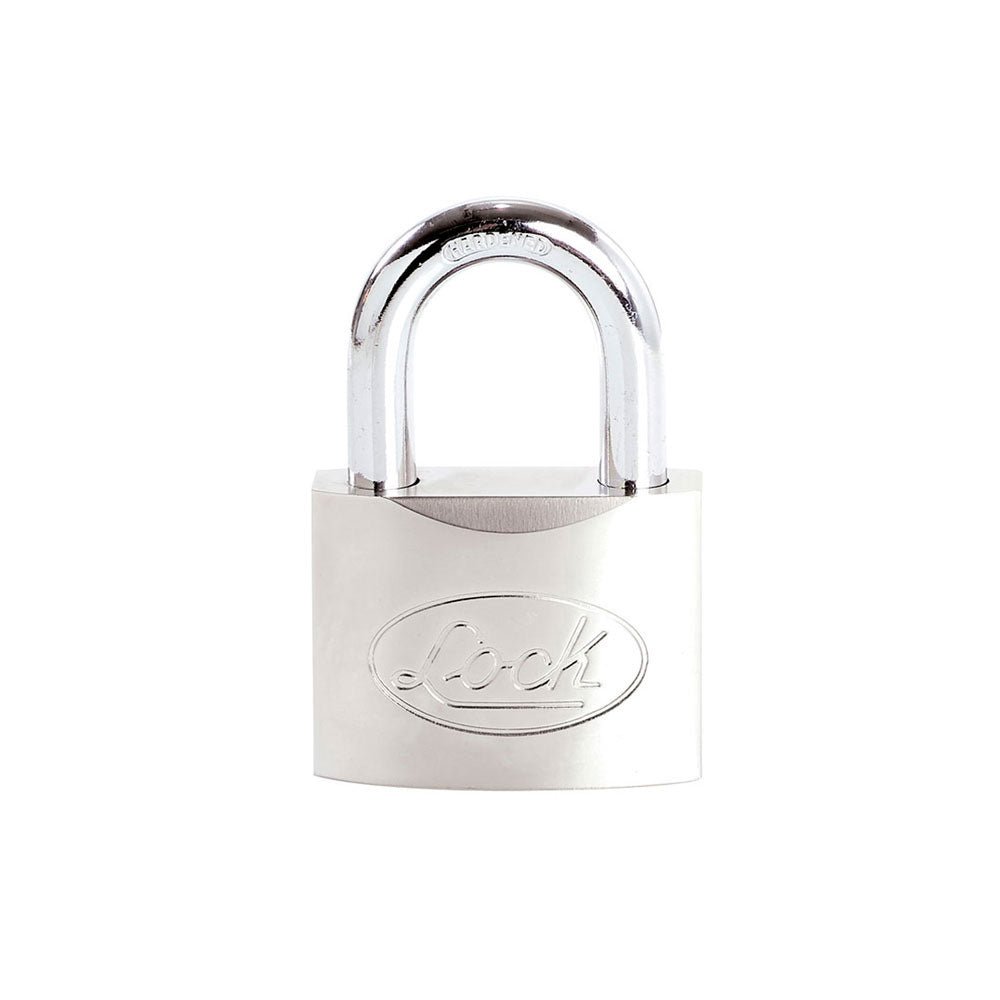 Candado acero corto llave de discos 40mm cromo satinado Lock. - FERRETERÍA WITZI