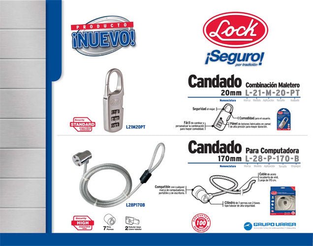 Candado de combinación programable para maleta, rojo, 25 mm Lock - FERRETERÍA WITZI