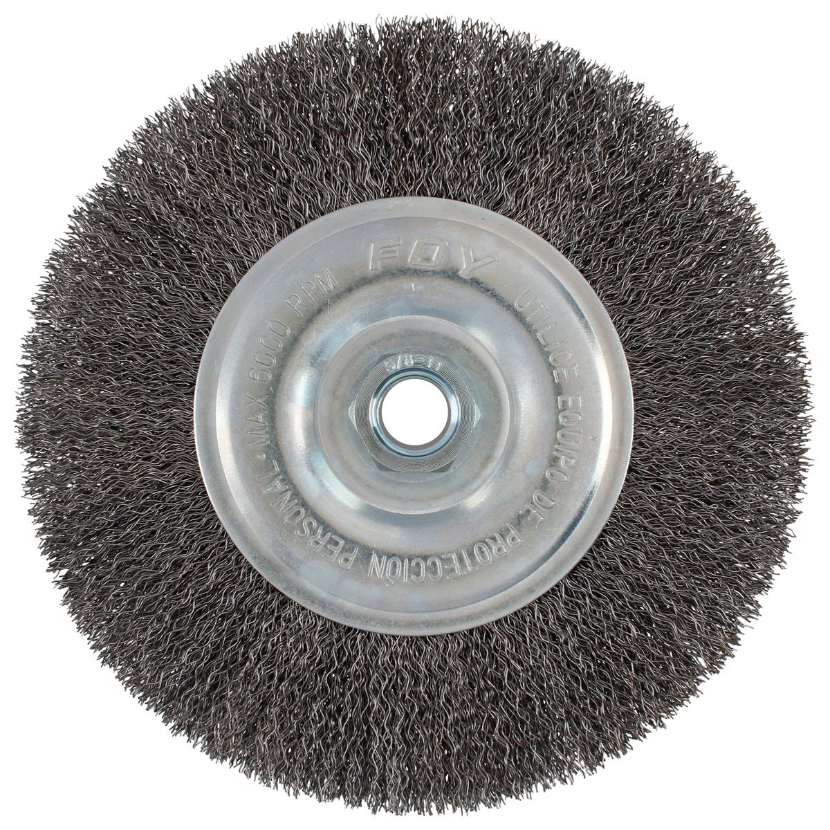 Carda circular ondulada alambre delgado 6" x 0.30 con rosca M14 FOY. - FERRETERÍA WITZI