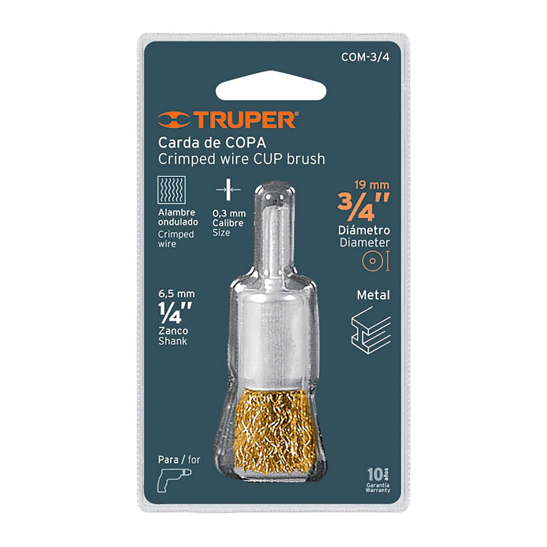 Carda De Copa, Alambre Grueso, 3/4" Para Taladro, Truper - FERRETERÍA WITZI