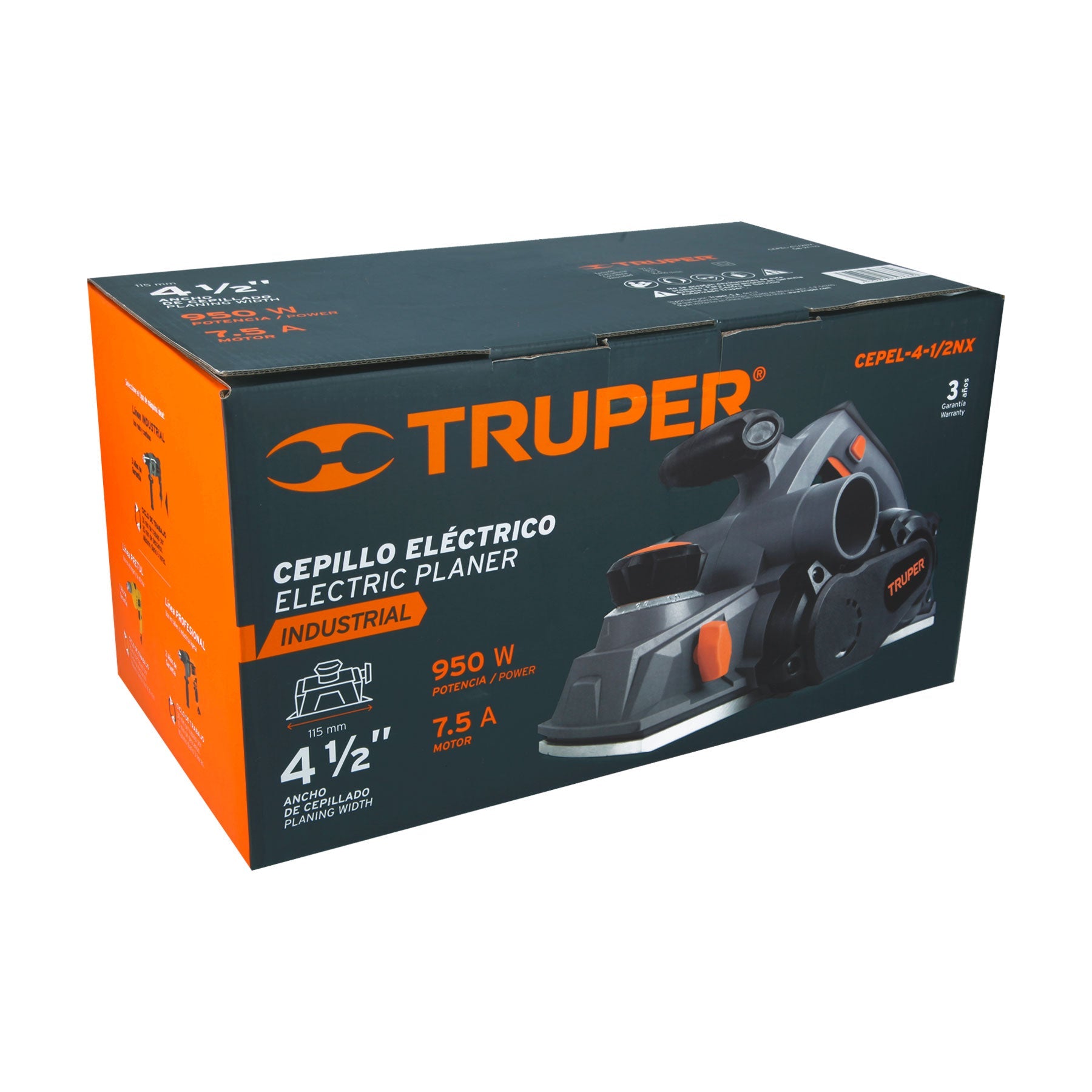 Cepillo Eléctrico 4-1/2" 950 W, Industrial Truper - FERRETERÍA WITZI