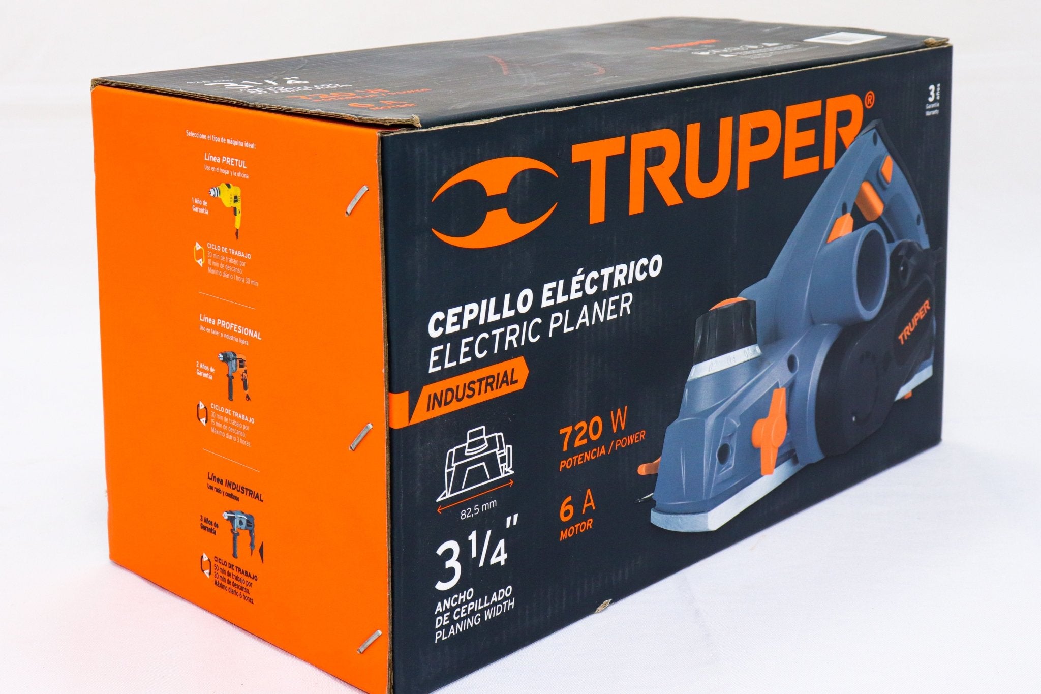 Cepillo para madera eléctrico 3-1/4, 720w, Industrial Truper - FERRETERÍA WITZI