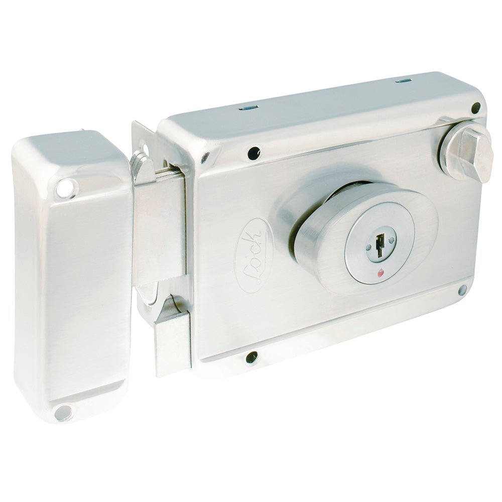 Cerradura sobreponer función ancla, acero inoxidable, llave de puntos, en caja Lock - FERRETERÍA WITZI