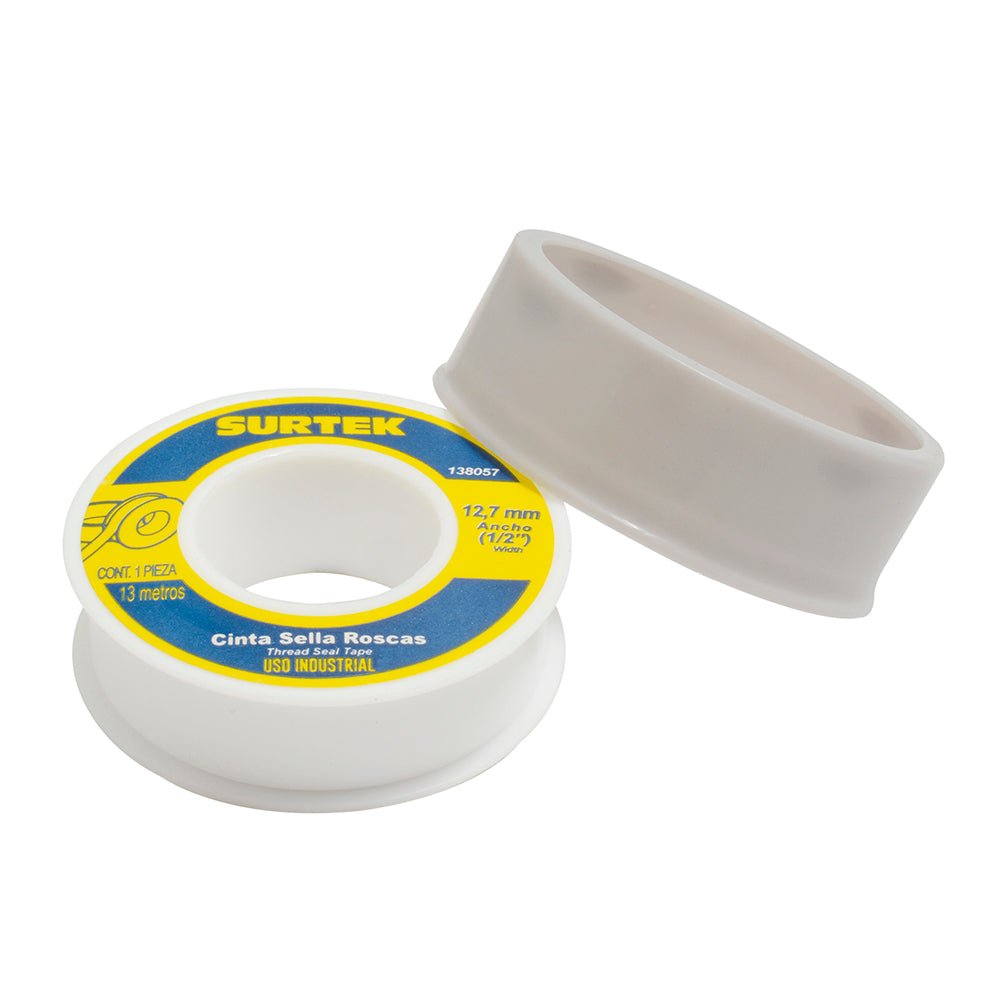 Cinta sella roscas 1/2" x 13m uso industrial Surtek. - FERRETERÍA WITZI