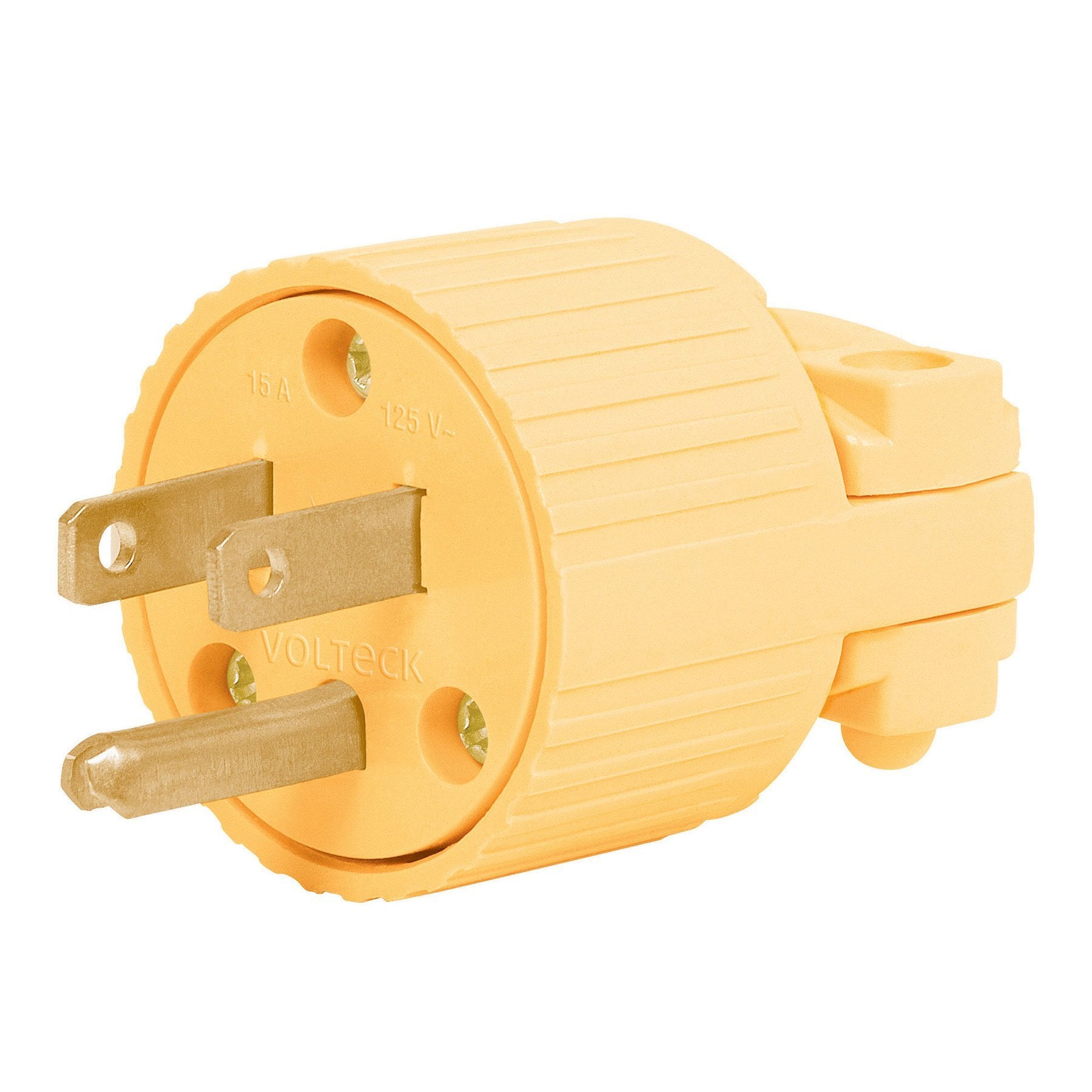 Clavija industrial, plástica, 2 polos, 3 hilos, 15A, 127V, Volteck. - FERRETERÍA WITZI