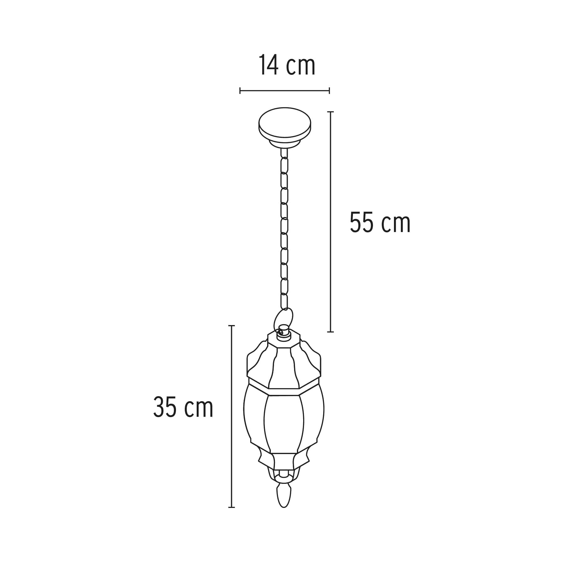 Colgante farol, negro, 1XE26, Volteck - FERRETERÍA WITZI