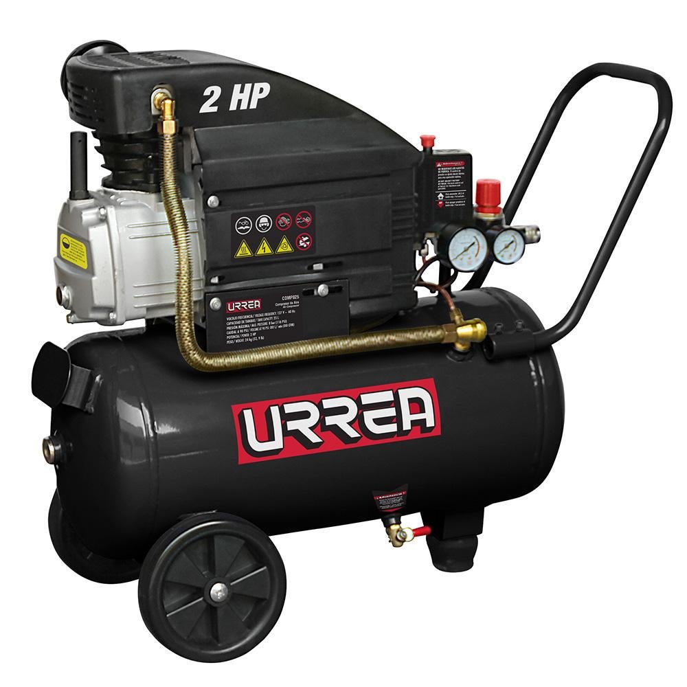 Compresor De Aire Eléctrico Lubricados Uso Pesado, 2HP 25L Urrea - FERRETERÍA WITZI