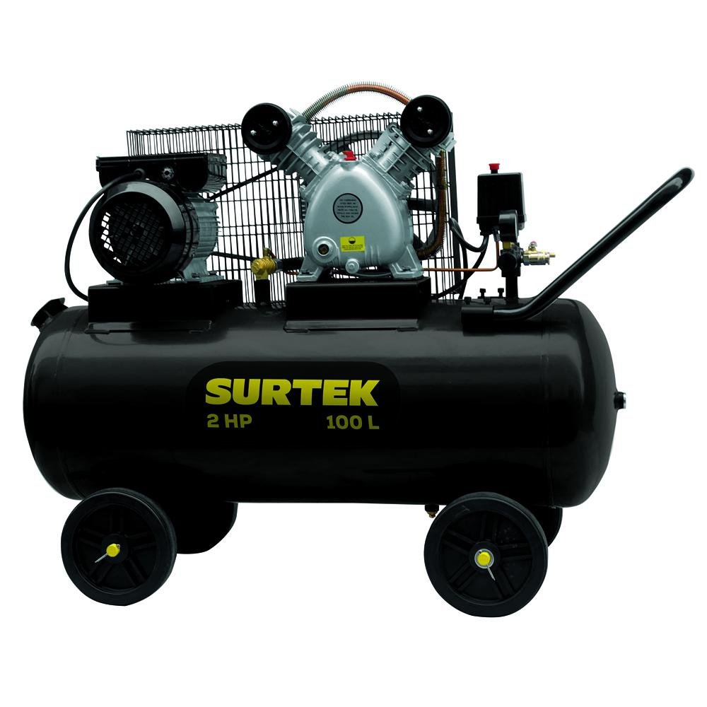 Compresor De Aire Horizontal De 100 L, 115 psi, 206 L/min, 2 HP Surtek - FERRETERÍA WITZI