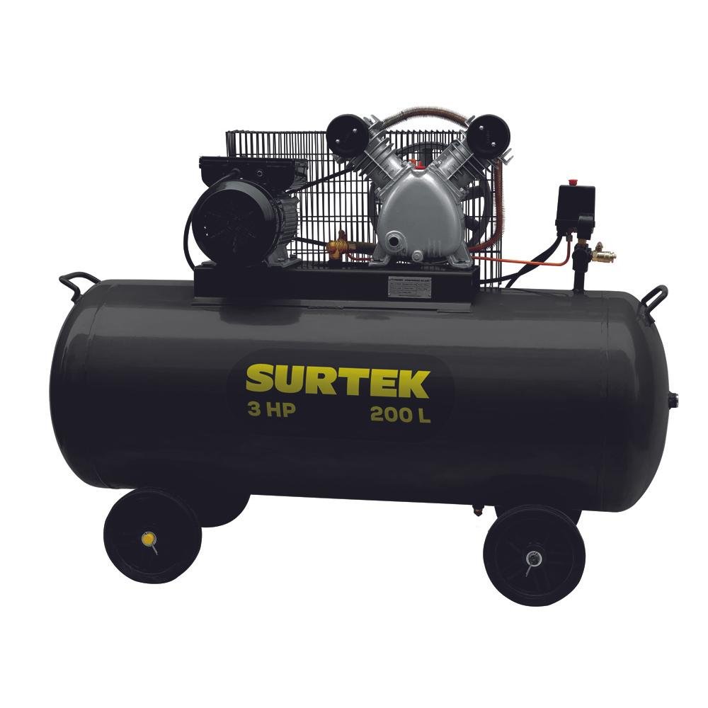 Compresor De Aire Horizontal De 200 L, 335 L/min, 3 HP Surtek - FERRETERÍA WITZI