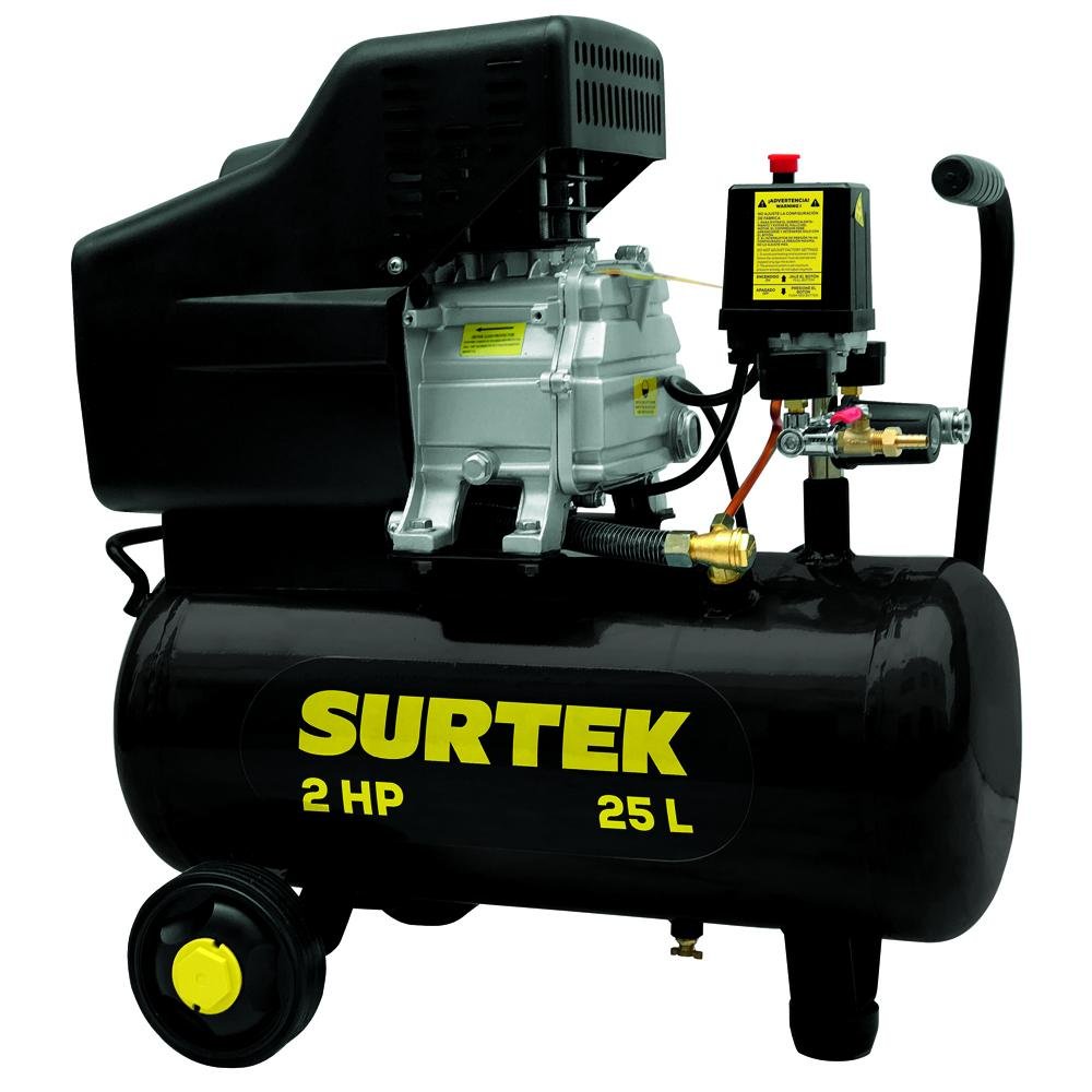 Compresor De Aire Horizontal De 25 L, 115 psi, 224 L/min, 2 HP Surtek - FERRETERÍA WITZI