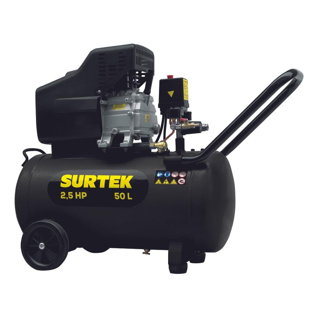 Compresor De Aire Horizontal De 50 L, 115 psi, 233 L/min, 2.5 HP, Surtek - FERRETERÍA WITZI