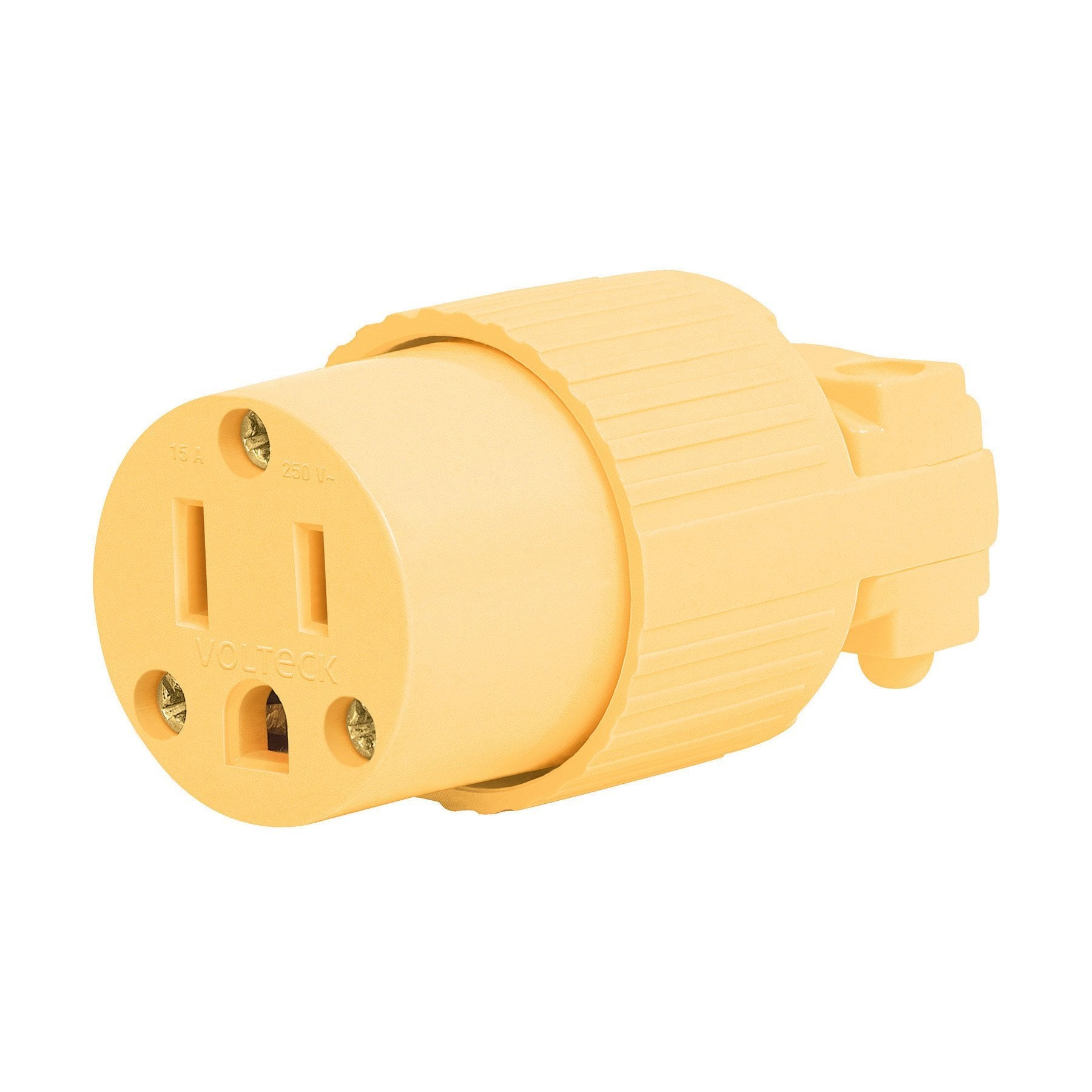 Contacto industrial, plástico, 2 polos, 3 hilos, 15A, 127V, Volteck - FERRETERÍA WITZI