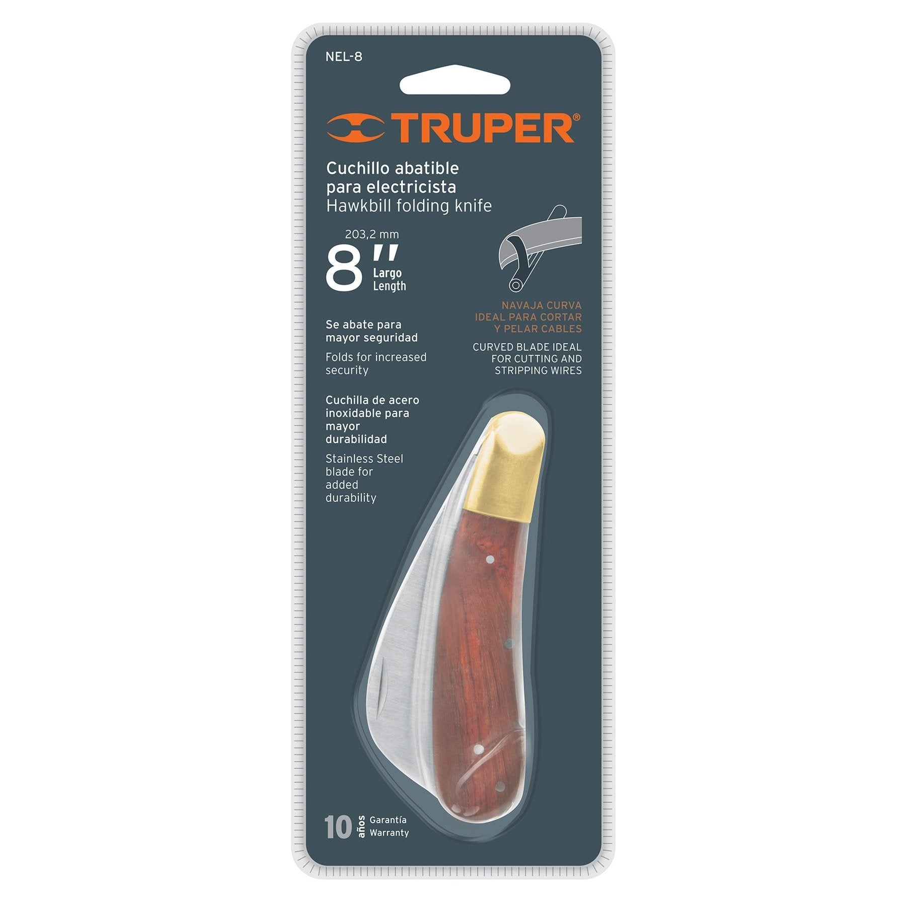 Cuchillo Abatible Para Electricista, 8", Truper - FERRETERÍA WITZI