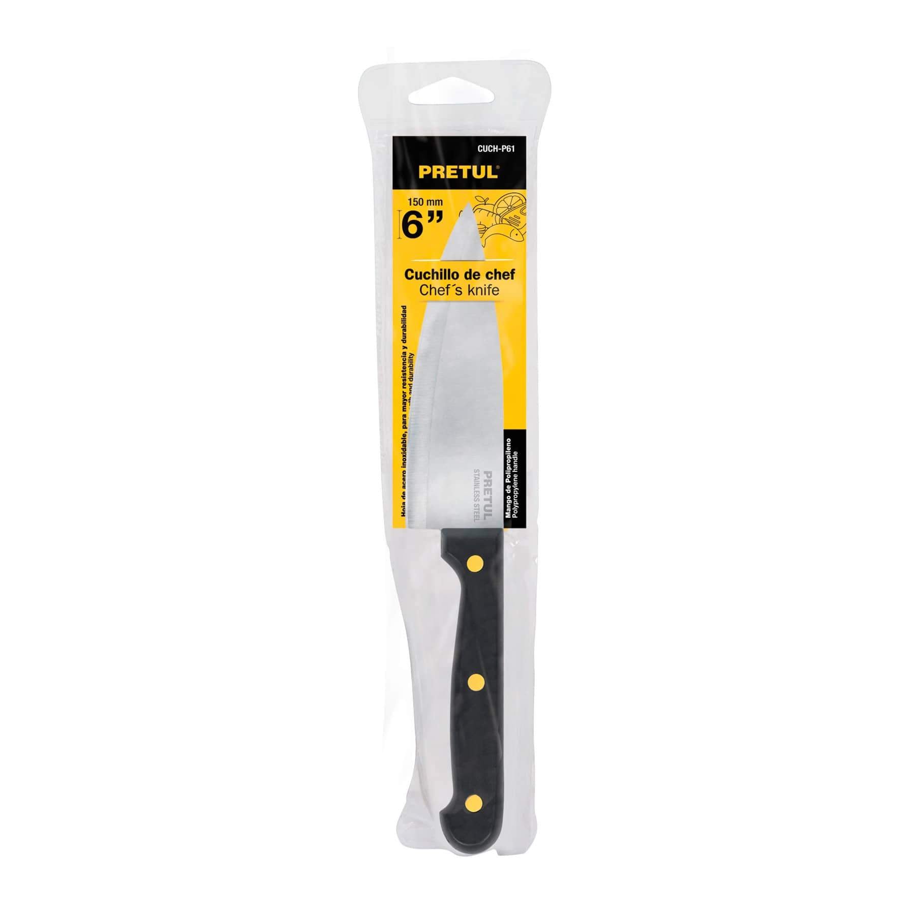 Cuchillos De Chef, Mango De Polipropileno, Pretul - FERRETERÍA WITZI