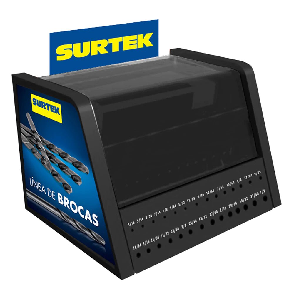 Despachador brocas alta velocidad cobalto con 525pzs Surtek - FERRETERÍA WITZI