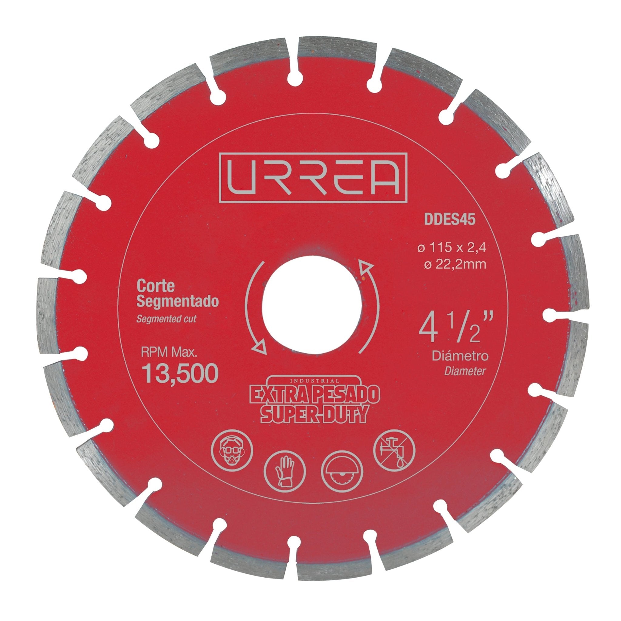 Disco de diamante corte segmentado uso extra pesado urrea. - FERRETERÍA WITZI