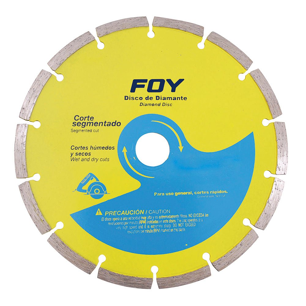 Disco de diamante segmentado, 4-1/2" Foy. - FERRETERÍA WITZI