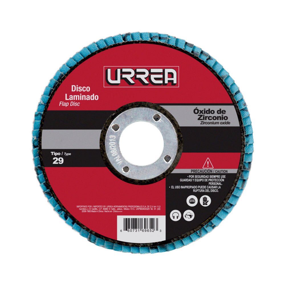 Disco laminado tipo 29 grano 40, 7" Urrea. - FERRETERÍA WITZI