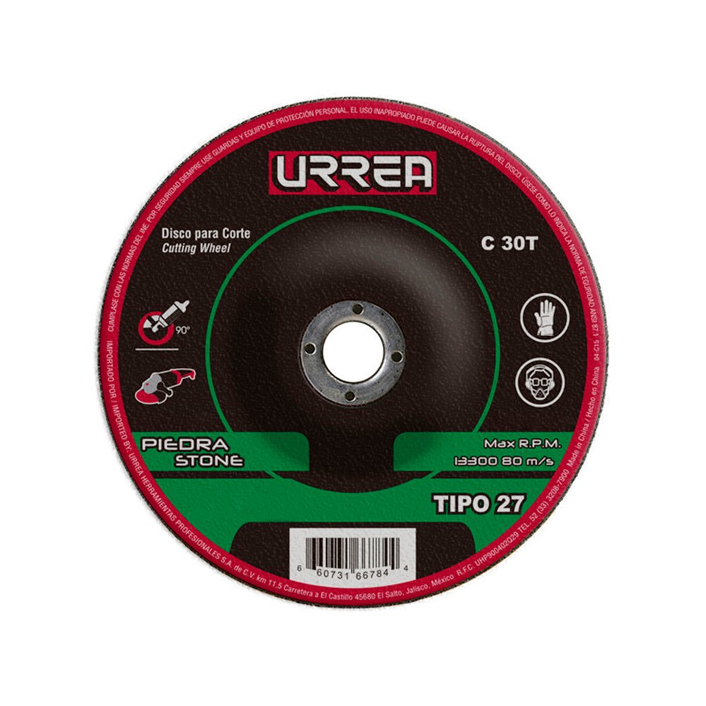 Disco t/27 piedra4-1/2x1/8gral Urrea. - FERRETERÍA WITZI