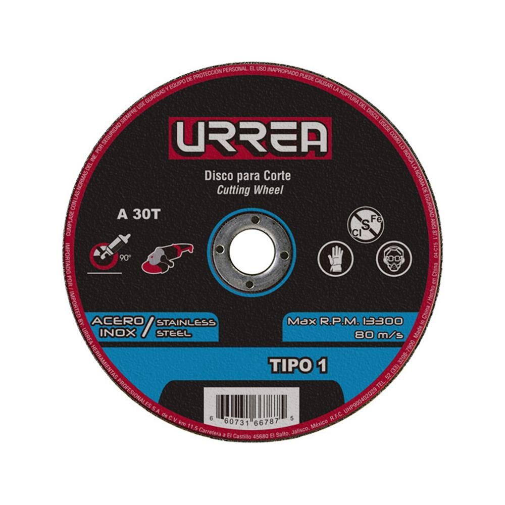 Disco Tipo 1 Inoxidable 4-1/2 X 1/16" General Urrea. - FERRETERÍA WITZI